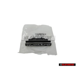 Original Audi QUATTRO Front Grill Badge Emblem Black Chrome - 4G0853736F 2ZZ