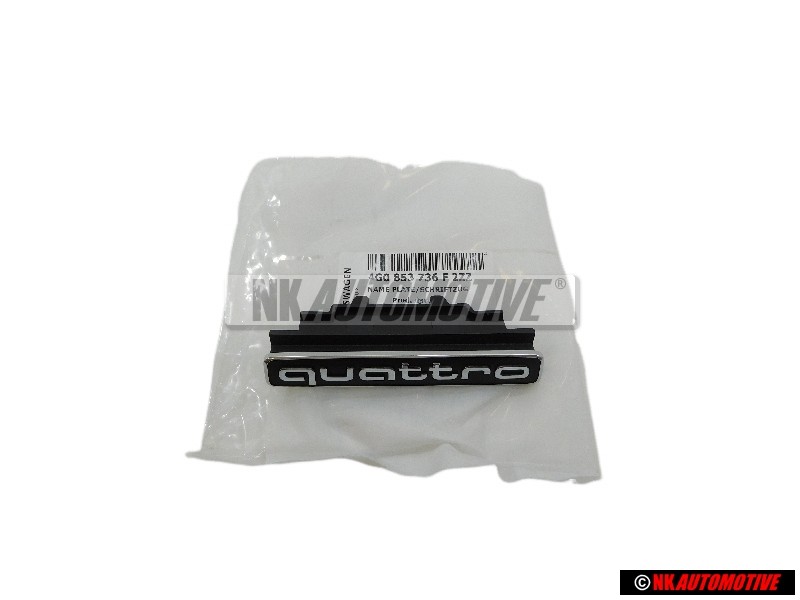 Original Audi QUATTRO Front Grill Badge Emblem Black Chrome - 4G0853736F 2ZZ