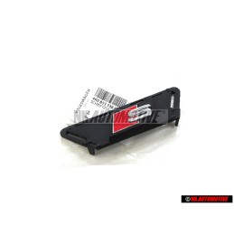 Original Audi S Front Grill Badge Emblem Black Chrome Red - 4K0853736G 2ZZ