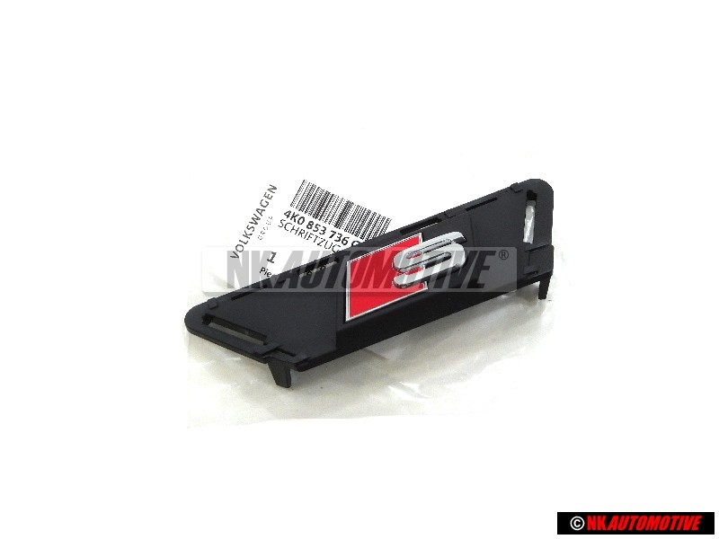 Original Audi S Front Grill Badge Emblem Black Chrome Red - 4K0853736G 2ZZ