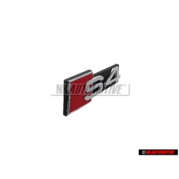 Original Audi S4 Front Grill Badge Emblem Black Chrome Red - 8W0853736F 2ZZ