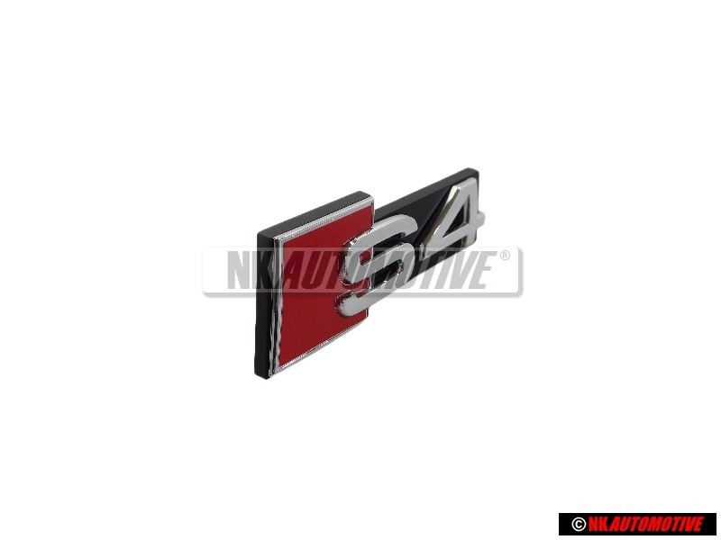 Original Audi S4 Front Grill Badge Emblem Black Chrome Red - 8W0853736F 2ZZ