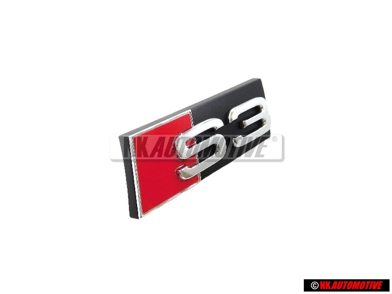 Original Audi S3 Front Grill Badge Emblem Black Chrome Red - 8P0853736A 2ZZ