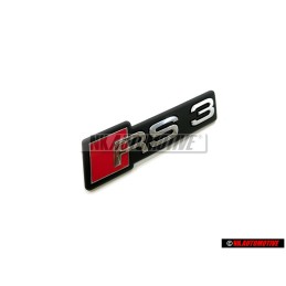 Original Audi RS3 Front Grill Badge Emblem Black Chrome Red - 8Y0853736A 2ZZ