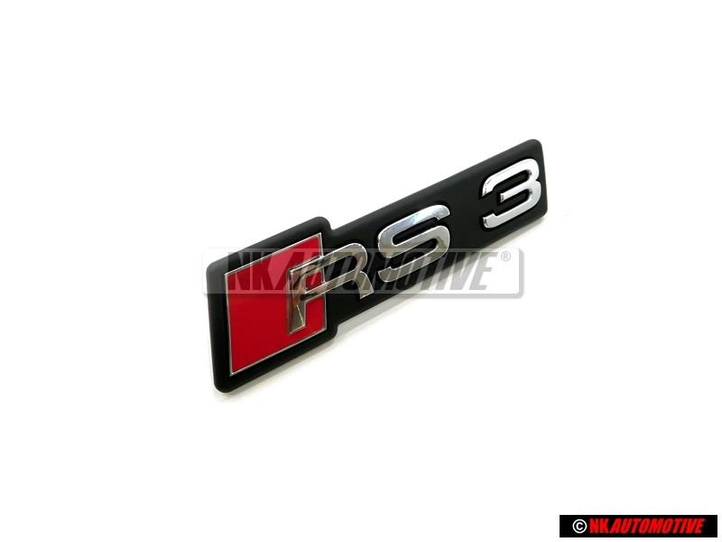 Original Audi RS3 Front Grill Badge Emblem Black Chrome Red - 8Y0853736A 2ZZ