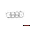 Original Audi Rings Front Grill Badge Emblem Chrome - 4M0853605 2ZZ