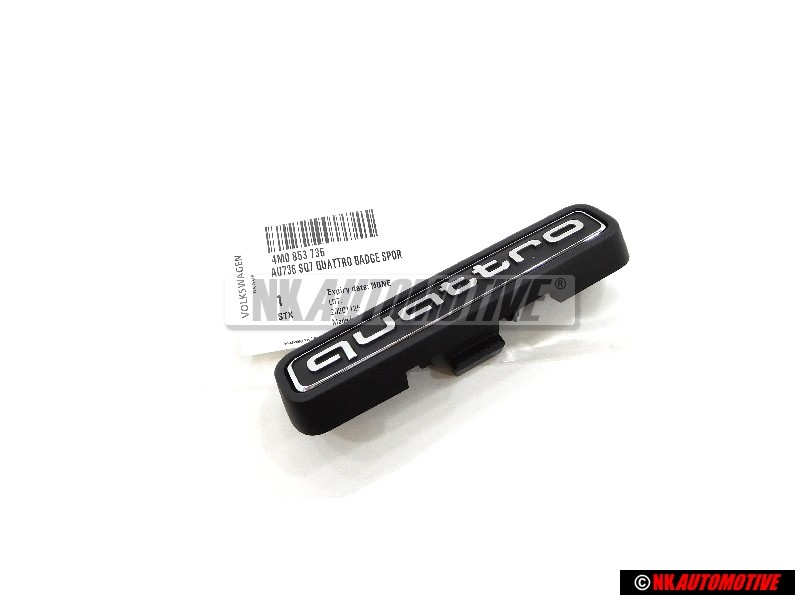 Original Audi QUATTRO Front Grill Badge Emblem Black Chrome - 4M0853736