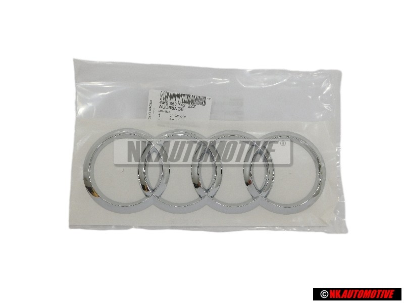 Original Audi Rings Rear Boot Badge Emblem Chrome - 4M0853742 2ZZ