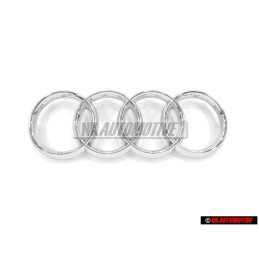 Original Audi Rings Front Grill Badge Emblem Chrome - 8R0853605