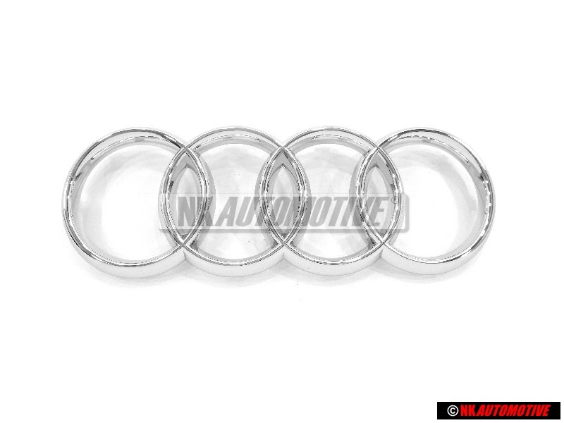 Original Audi Rings Front Grill Badge Emblem Chrome - 8R0853605