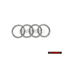 Original Audi Rings Front Grill Badge Emblem Chrome - 80A853605C 2ZZ