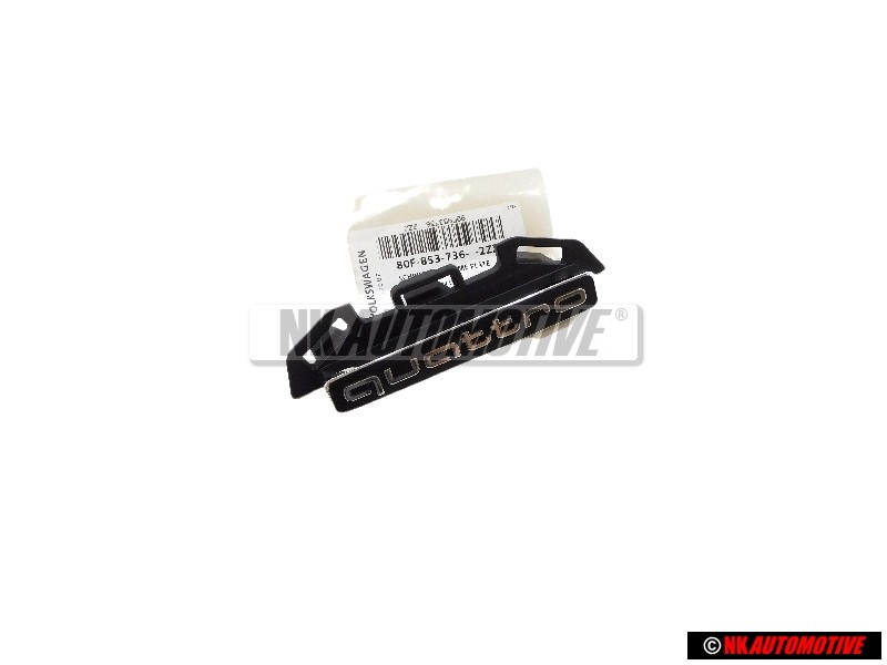 Original Audi QUATTRO Front Grill Badge Emblem Black Chrome - 80F853736 2ZZ