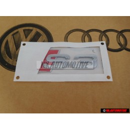 Original Audi S3 Rear Boot Badge Emblem Chrome Red - 8L0853735 2ZZ