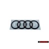 Original Audi Rings Rear Boot Badge Emblem Black - 8W9853742A T94