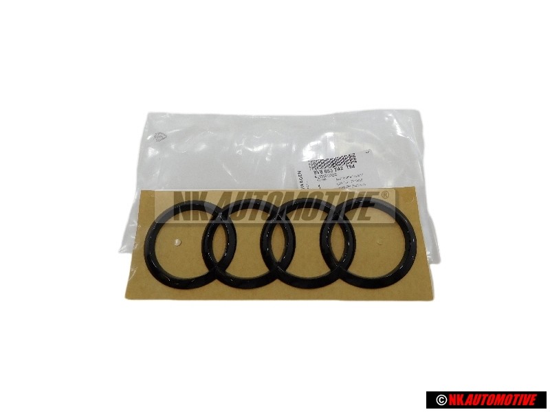 Original Audi Rings Rear Boot Badge Emblem Black - 8V5853742 T94