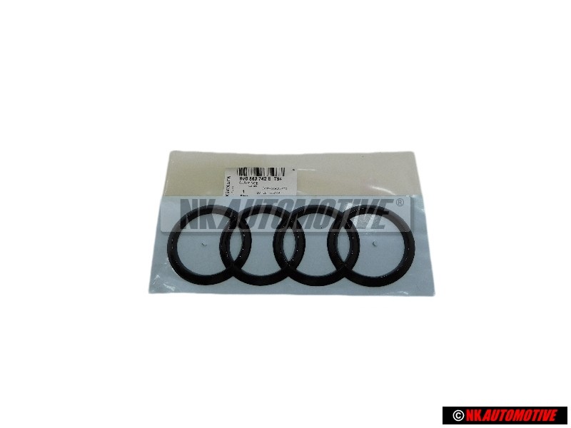 Original Audi Rings Rear Boot Badge Emblem Black - 8V0853742B T94