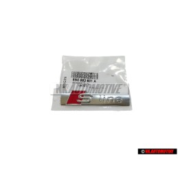 Original Audi S-LINE Side Badge Emblem Chrome Red - 8N0853601A