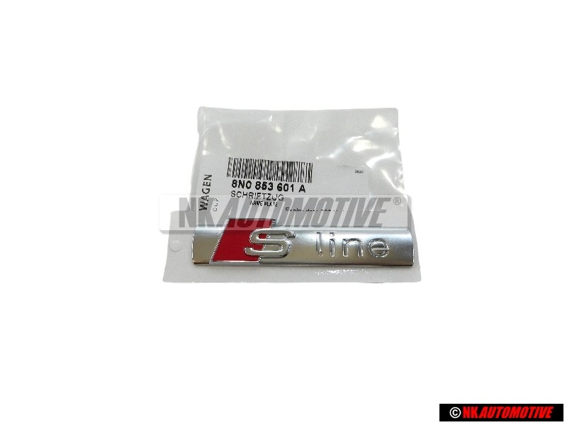 Original Audi S-LINE Side Badge Emblem Chrome Red - 8N0853601A