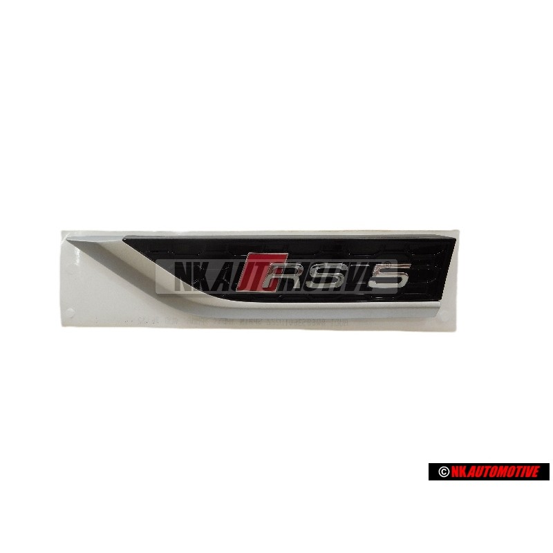 Original Audi RS5 Side Badge Emblem Black Red - 8W6853601D PUZ