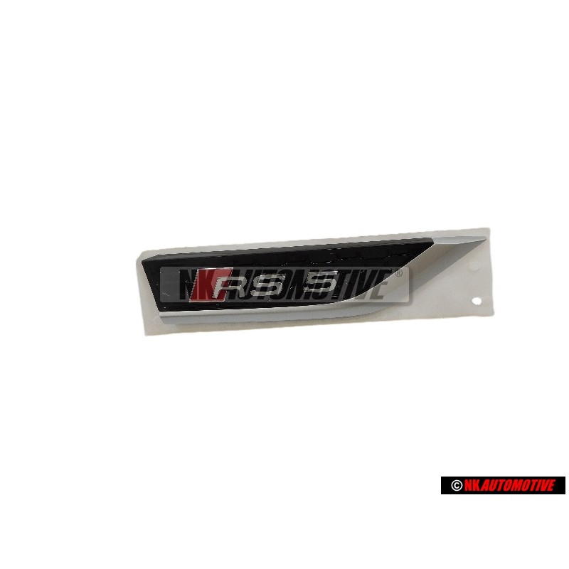 Original Audi RS5 Side Badge Emblem Black Red - 8W6853602D PUZ