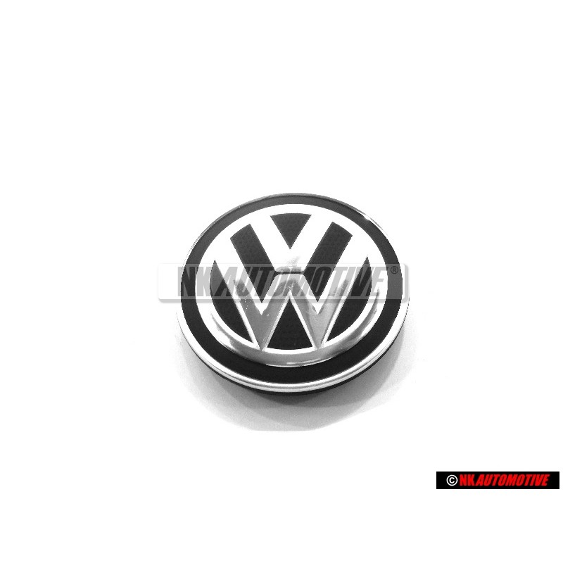 Original VW Cover Cap Satin Black/Polished Chrome Silver - 5G0601171 XQI