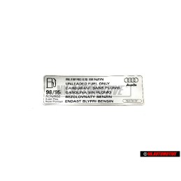 Original Audi Sign 'Unleaded Petrol' - 4E0010331