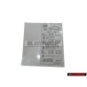 Original Audi Data Plate For Tyre Pressure - 8V0010502H