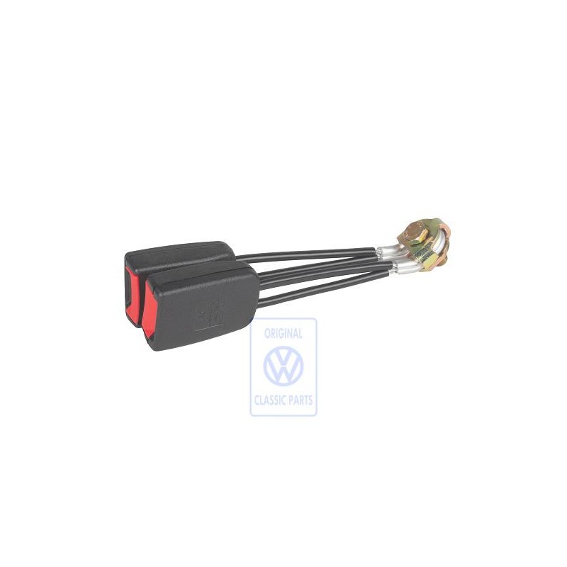 Original VW Double Belt Latch Satin Black/Fire Red - 1C0857488 FCN