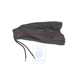 Original VW Gearshift Lever Trim (Leather) Black - 1H0064228 041