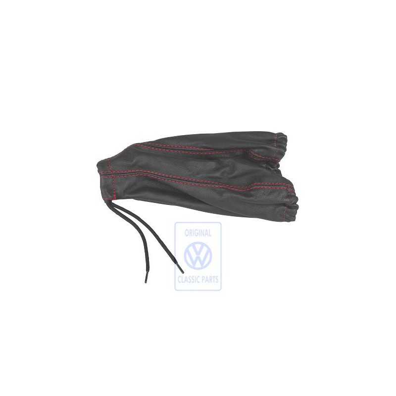 Original VW Gearshift Lever Trim (Leather) Black - 1H0064228 041
