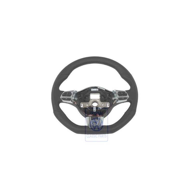 Original VW Mult.Steering Wheel (Leather) Black/Art Grey - 6R0419091M ASZ