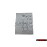 Original Audi Data Plate For Tyre Pressure - 8E5010375D