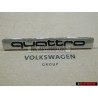 Original Audi QUATTRO Front Grill Badge Emblem Chrome - 8L0853682 2ZZ