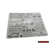 Original VW Data Plate For Tyre Pressure - 6X0010260P
