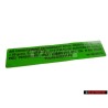Original VW Sticker Air Conditioning Refrigerant R134A - 701010063G
