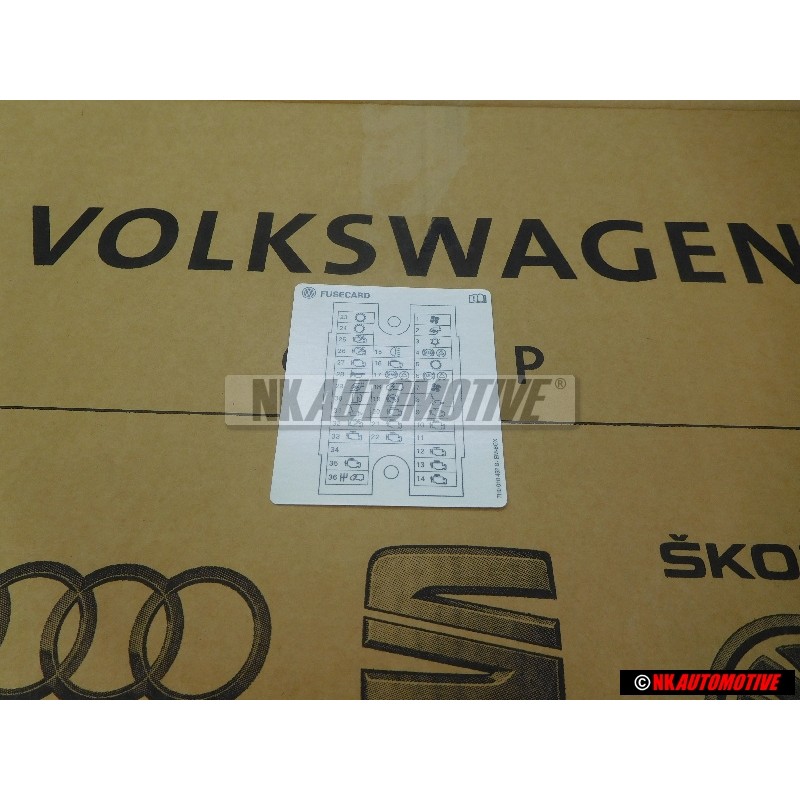 Original VW Sticker For Fuse Lay-Out - 7H0010452B