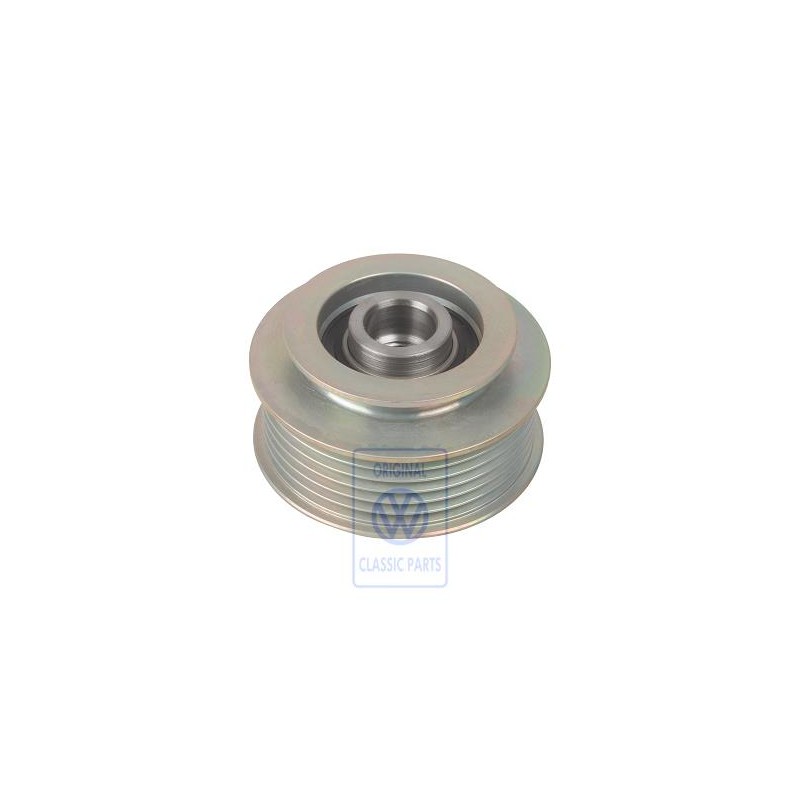 Original VW Poly V-Belt Pulley With Freewheel And Cover Cap - 021903119K