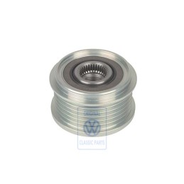 Original VW Poly V-Belt Pulley With Freewheel And Cover Cap - 038903119AC