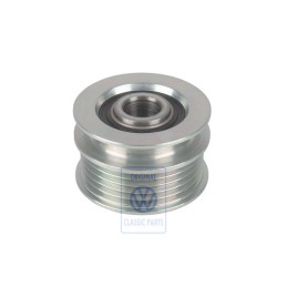 Original VW Poly V-Belt Pulley With Freewheel And Cover Cap - 038903119Q