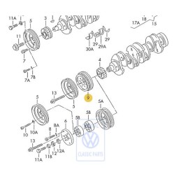 Original VW V-Belt Pulley With Vibration Damper - 068105243G