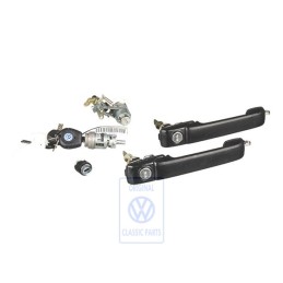Original VW 3 Set Lock Cylinders For Door Handle - 1E0800375CA