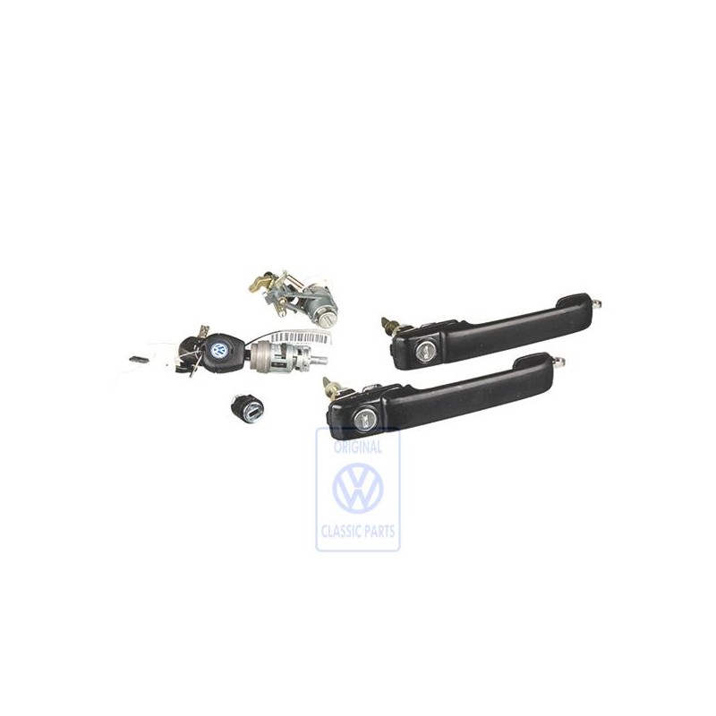 Original VW 3 Set Lock Cylinders For Door Handle - 1E0800375CA