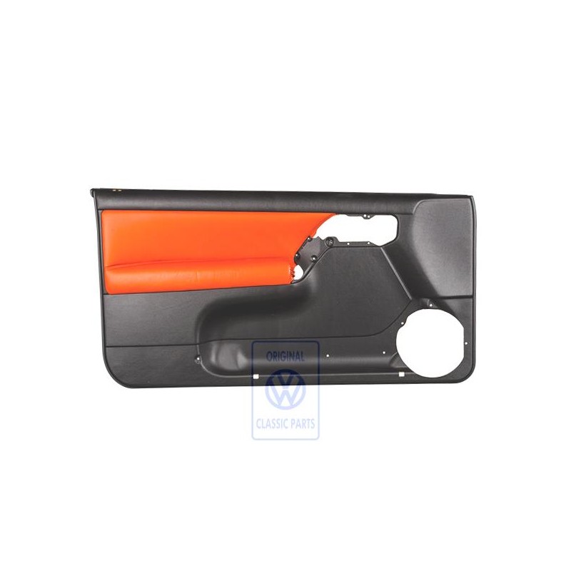 Original VW Door Trim Leather/Leatherette Black/Tropical Orange - 1E0867011AMHGH