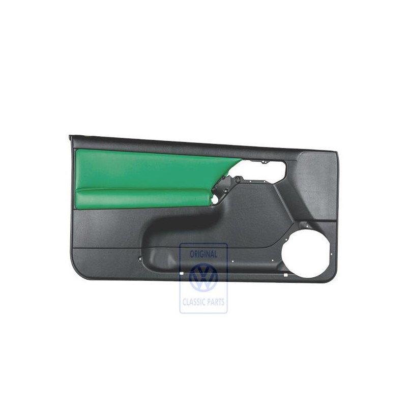 Original VW Door Trim (Leather/Leatherette) Black/Green - 1E0867011APLPS