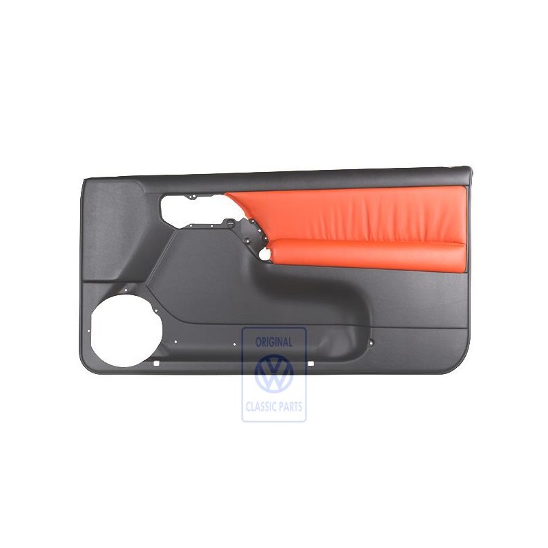 Original VW Door Trim Leather/Leatherette Black/Tropical Orange - 1E0867012APHGH