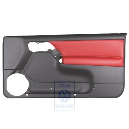 Original VW Door Trim (Leather/Leatherette) Black/Red - 1E0867012APLPR