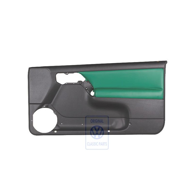 Original VW Door Trim (Leather/Leatherette) Black/Green - 1E0867012APLPS