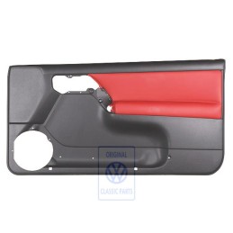 Original VW Door Trim (Leather/Leatherette) Black/Red - 1E0867012BALPR