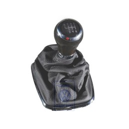Original VW Gearstick Knob Wood/Leather With Gearstick Trim - 1J0711113EGQUM