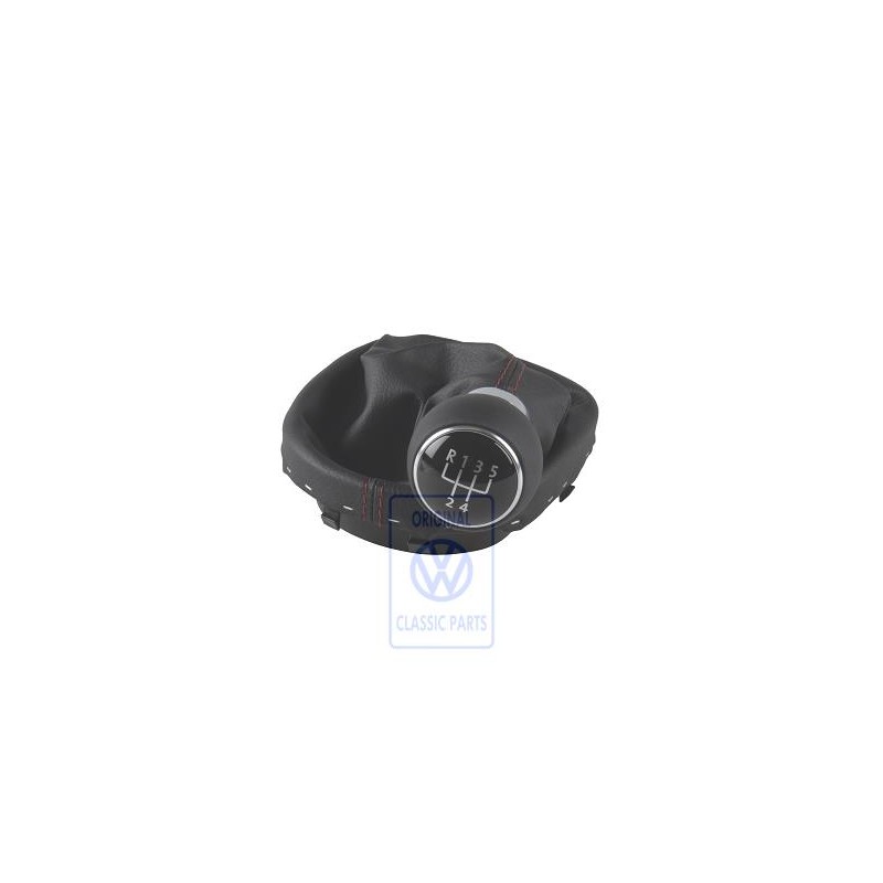 Original VW Gearstick Knob Leather With Gearstick Trim - 1T0711113ADKIX